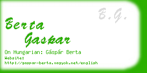 berta gaspar business card